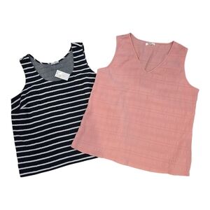 Lot Of 3 NWT J.jill Navy/white, Zeagoo Pink Blouse, White Philosophy Pants SZ XL